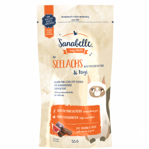 Recompense pisici, Sanabelle Snack, Peste si Smochine, 55 g