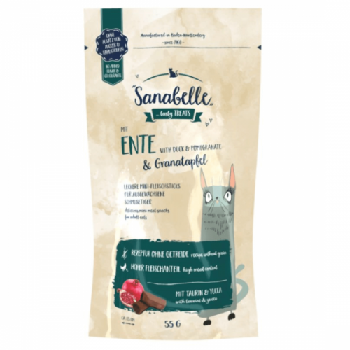 Recompense pisici, Sanabelle Snack, Rata si Rodie, 55 g