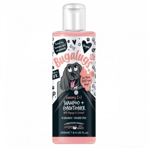 Sampon Caini, Bugalugs Luxury 2 in 1, Papaya si Cocos, 250 ml