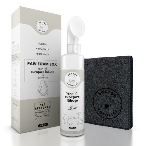 Set spuma curatare labute fara clatire + prosop microfibra Doctor Totolici, 200 ml