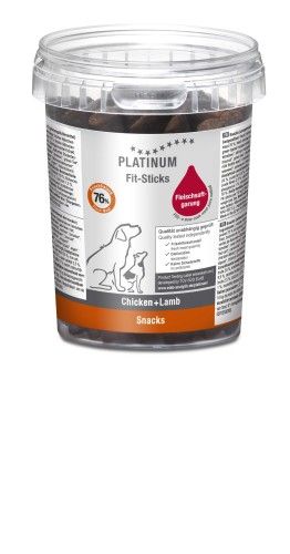 Recompense caini, PLATINUM Fit-Sticks cu Pui si Miel, 300 g