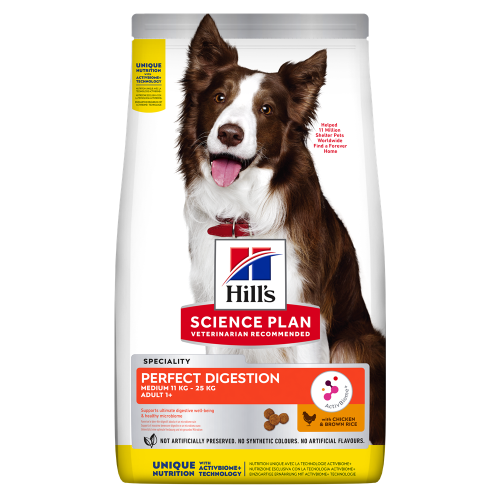 Hrana uscata caini, Hill's Science Plan Canine Adult Perfect Digestion Medium, 14 kg