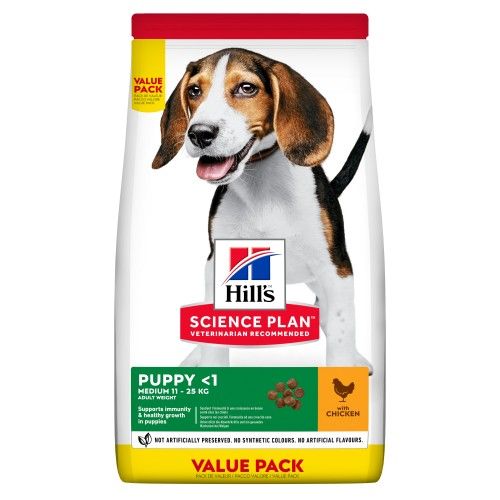 Hrana uscata caini, Hill's Science Plan Canine Puppy Medium Chicken Value Pack, 18 kg
