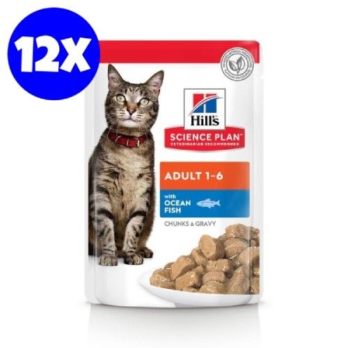 Hrana umeda pisici, Hill's Science Plan Feline Adult Ocean Fish, 12x85 g