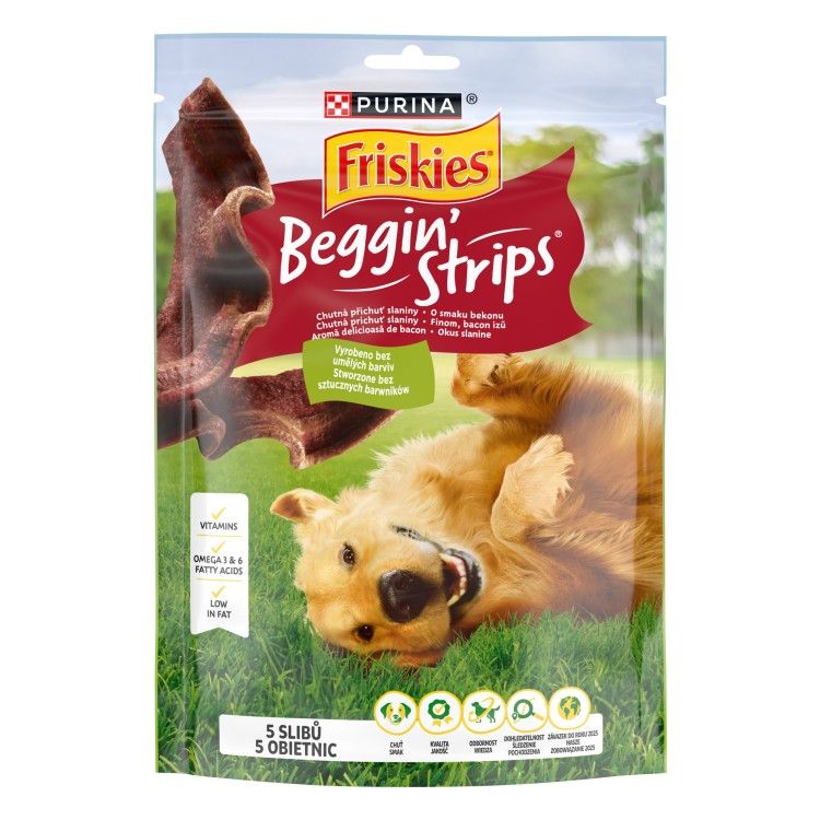 Friskies Beggin' Strips Cu Bacon, 120 g (Delicii - Caini)