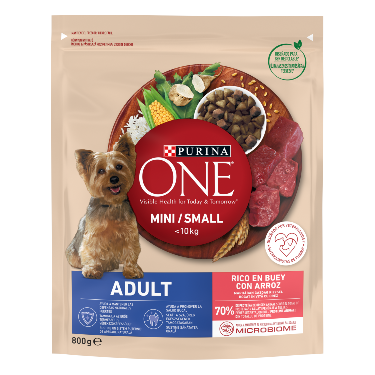 ONE MINI Dog Adult Beef&Rice 8x800g N1XE