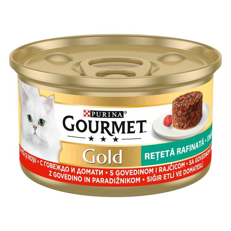 Gourmet Gold Savoury Cake, Vita si Rosii, 85 g (Hrana Umeda - Pisici)