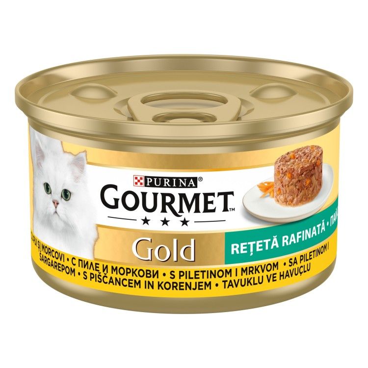 Gourmet Gold Savoury Cake, Pui si Morcovi, 85 g (Hrana Umeda - Pisici)