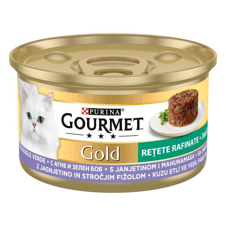 Gourmet Gold Savoury Cake, Miel si Fasole Verde, 85 g (Hrana Umeda - Pisici)