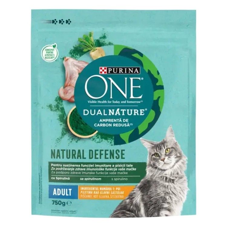 PURINA ONE DualNature, Adult, cu Pui, hrana uscata pentru pisici adulte, 750 g