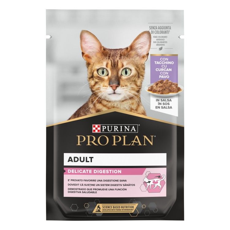 PURINA PRO PLAN DELICATE NUTRISAVOUR, Curcan, 85 g (Hrana Umeda - Pisici)