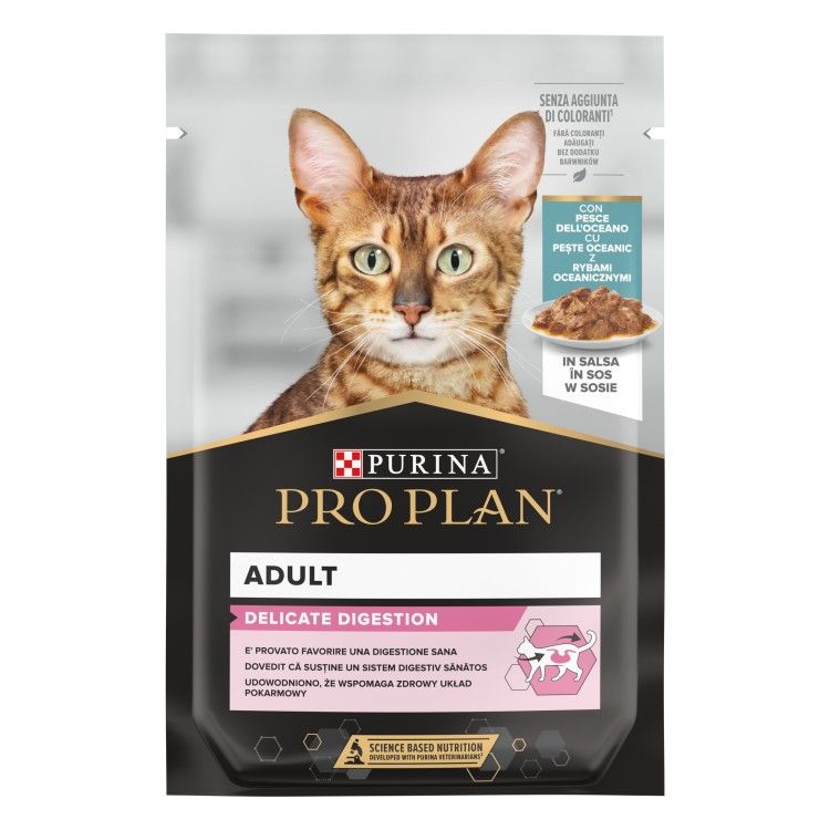 PURINA PRO PLAN DELICATE NUTRISAVOUR, Peste Oceanic, 85 g (Hrana Umeda - Pisici)