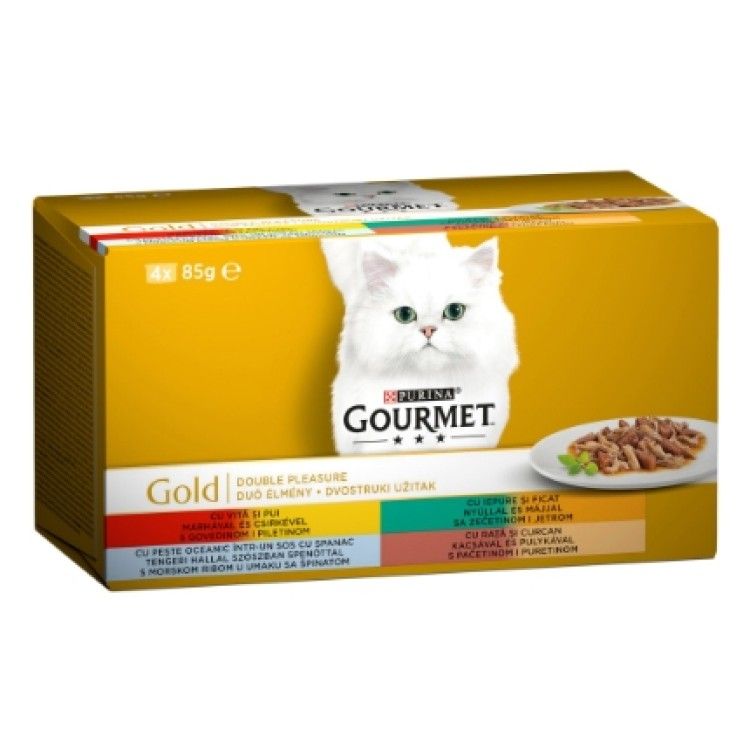 GOURMET GOLD Double Pleasure Multipack Variety, 4 x 85 g