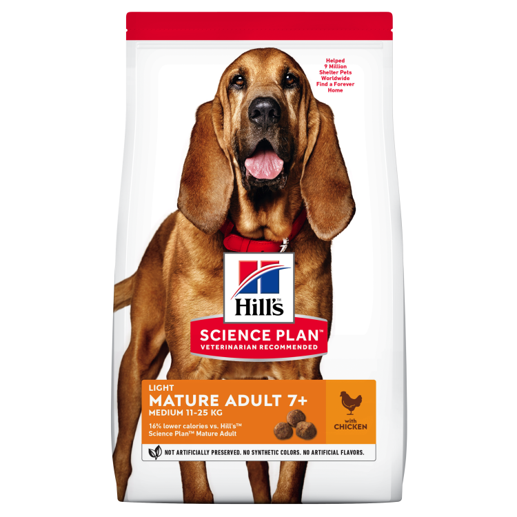 Hill's SP Mature Adult 7 Plus Light hrana pentru caini cu pui 12 kg