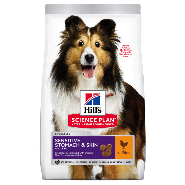 Hill's SP Canine Adult Skin and Stomach Chicken, 14 kg - sac