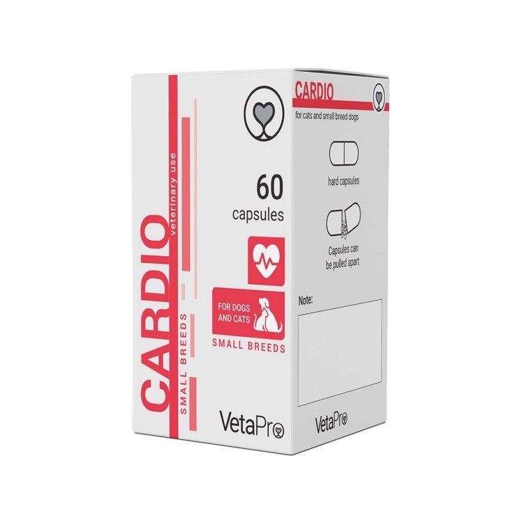 Vetapro Cardio, Sanatate Cardiovasculara Caini si Pisici Rase Mici, 60 capsule