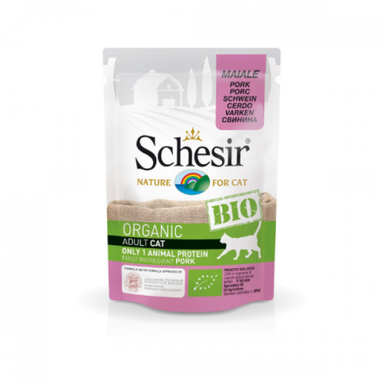 Schesir Bio For Cat, Porc, 85 g
