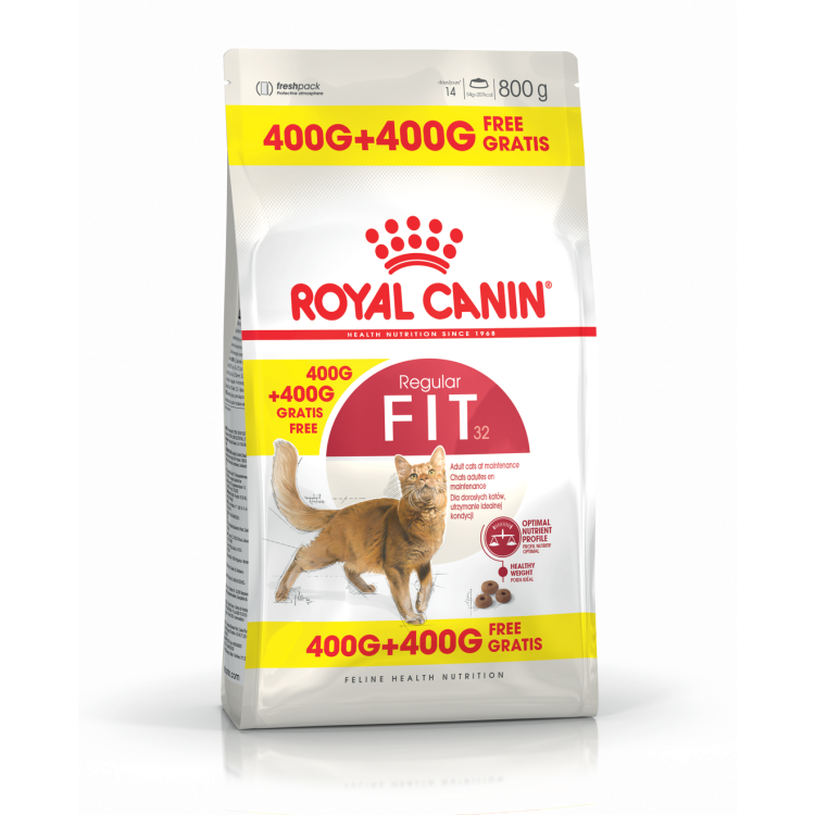 Royal Canin Feline Fit 32 (controlul greutatii) 0.4 kg + 0.4 kg CADOU