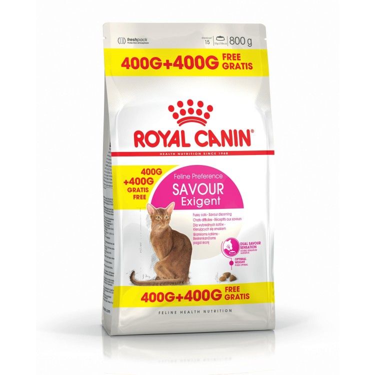 Royal Canin Feline Exigent Savour Sensation, 400 g + 400 g CADOU