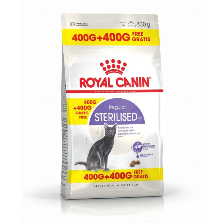 Royal Canin Feline Sterilised, 400 g + 400 g CADOU