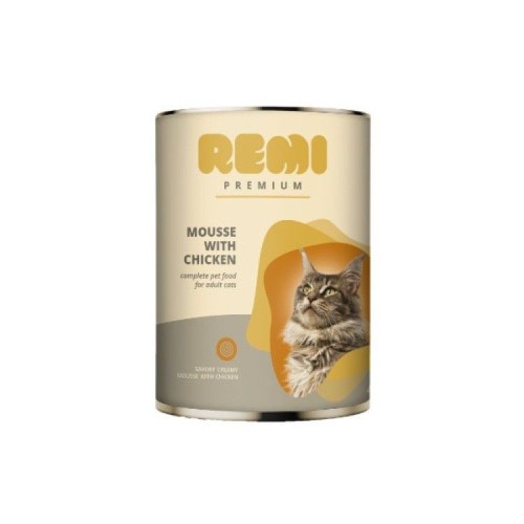 Hrana Umeda Pisici, Remi Premium Mousse cu Pui, 400 g (Hrana Umeda - Pisici)