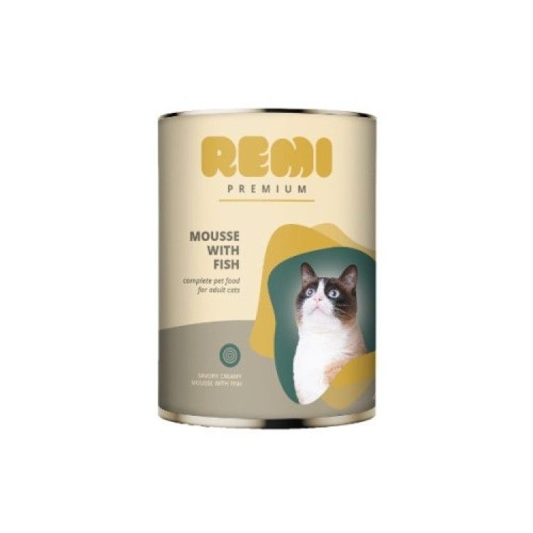 Hrana Umeda Pisici, Remi Premium Mousse cu Peste, 400 g (Hrana Umeda - Pisici)