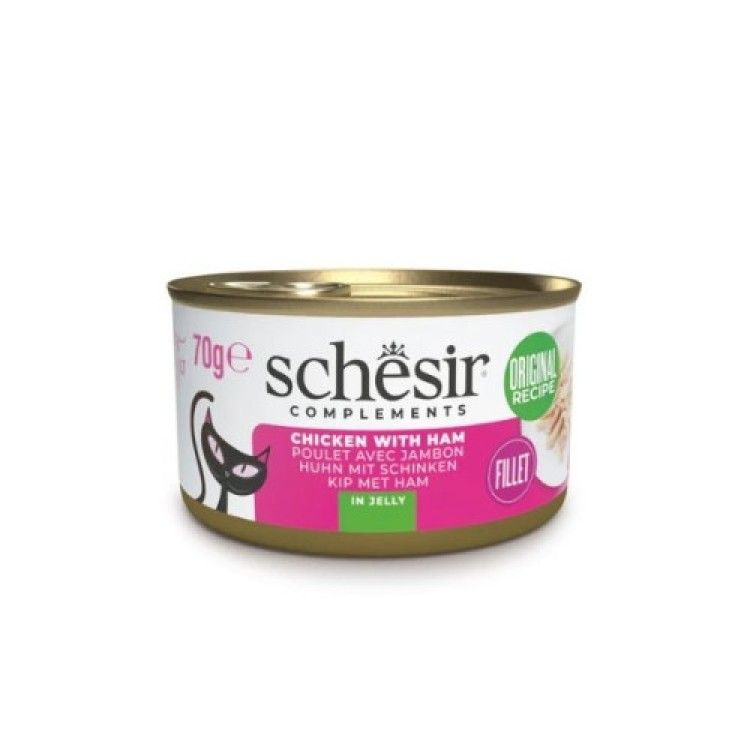 Hrana umeda pisici, Schesir, Pui si Sunca in Jeleu, 70 g (Hrana Umeda - Pisici)