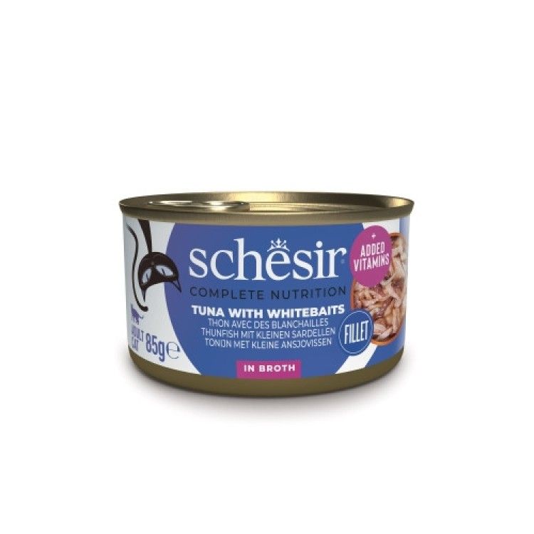 Hrana umeda pisici, Schesir, Ton si Ansoa in supa, 85 g (Hrana Umeda - Pisici)