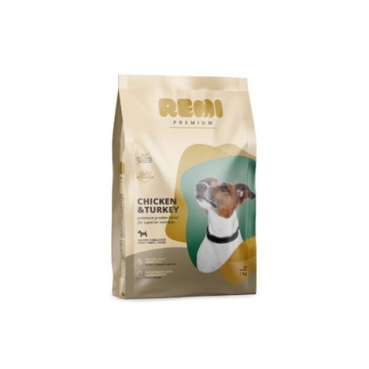 Hrana Uscata Caini, Remi Premium Adult Small Breed cu Pui si Curcan, 1 kg (Hrana Uscata - Caini)