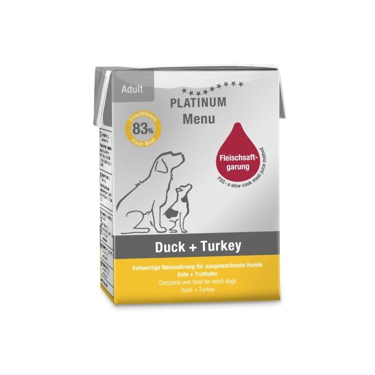 Hrana umeda caini, PLATINUM Dog Adult cu Rata si Curcan, 185 g (Hrana Umeda - Caini)