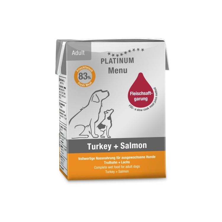 Hrana umeda caini, PLATINUM Dog Adult cu Somon si Curcan, 185 g (Hrana Umeda - Caini)