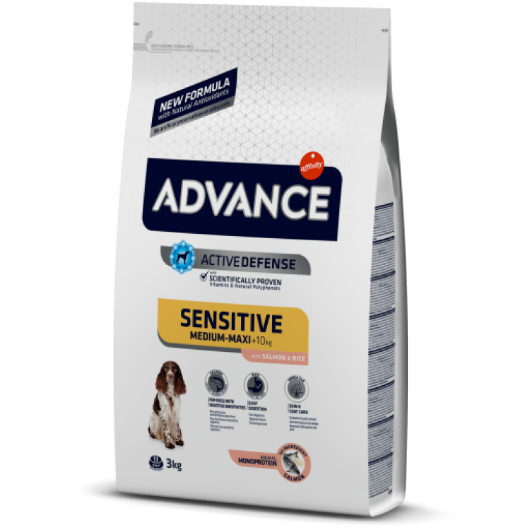 Advance Dog Sensitive Medium - Maxi Somon & Orez, 3 kg (Hrana Uscata - Caini)