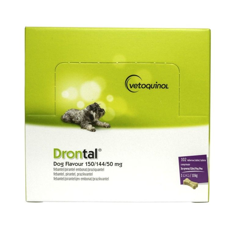 Drontal Dog Flavour, antiparazitar intern pentru caini, 102 tablete (Farmacie - Antiparazitare)