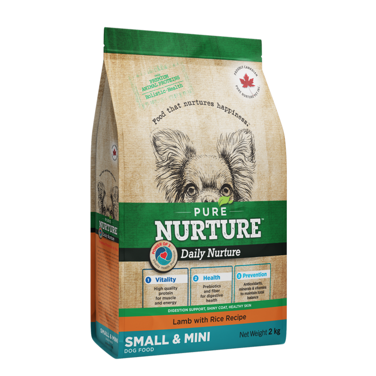 Hrana caini de talie mica si mini Pure Nurture, cu miel si orez, 2 kg (Hrana Uscata - Caini)