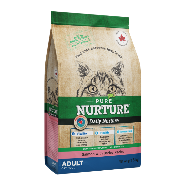 Hrana pisici adulte Pure Nurture, cu orz si somon, 8 kg (Hrana Uscata - Pisici)