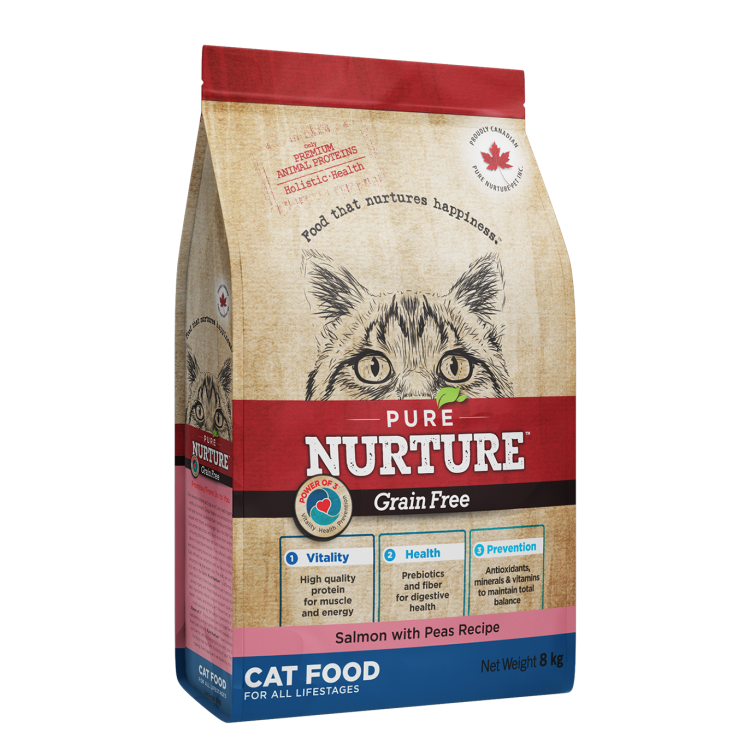Hrana pisici de toate varstele Pure Nurture Grainfree, cu somon si mazare, 8 kg (Hrana Uscata - Pisici)