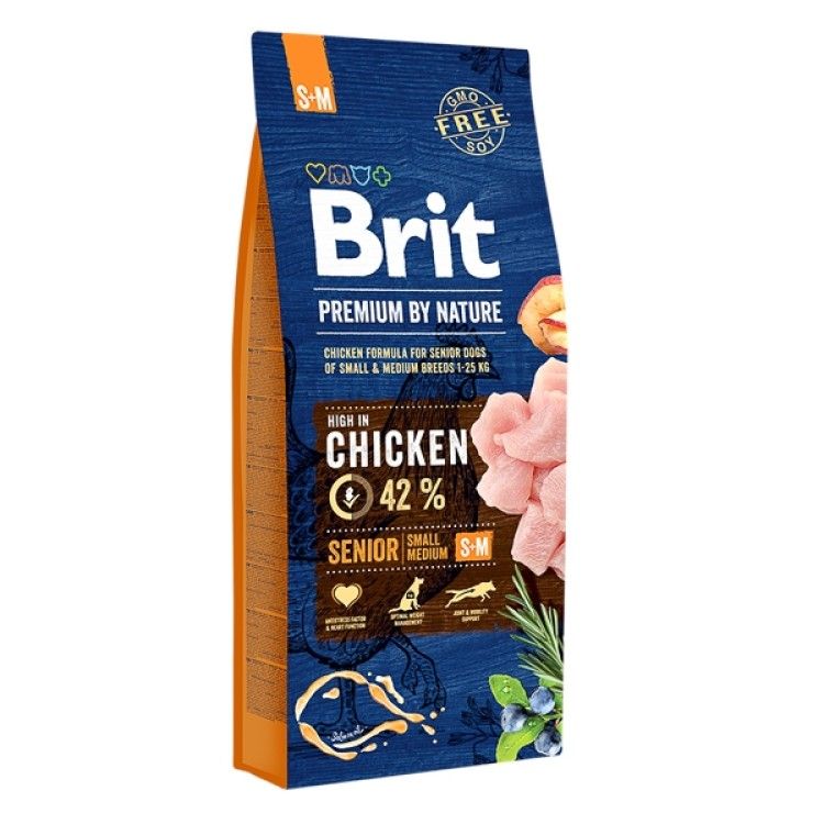 Brit Premium by Nature Senior S plus M, 15 kg - sac