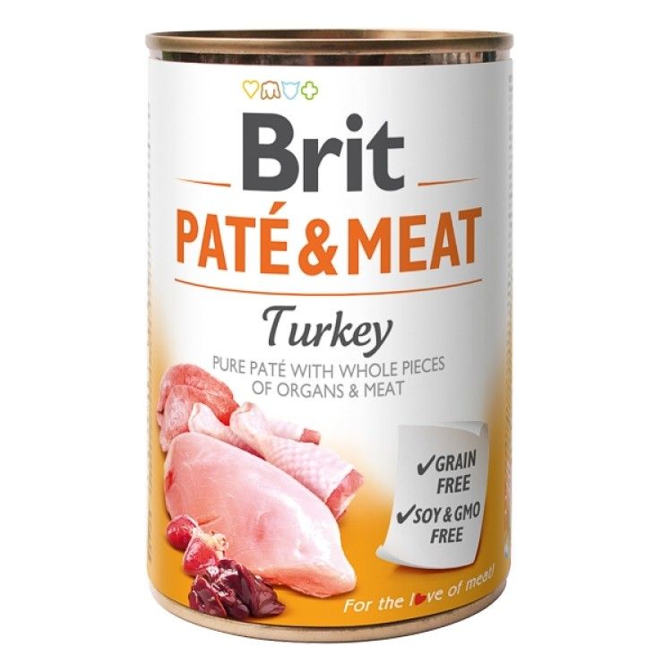 Brit Pate & Meat Turkey, 400 g - conserva
