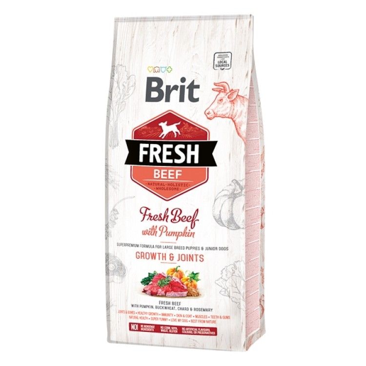 Brit Fresh Beef and Pumpkin Puppy Large, 12 kg - sac
