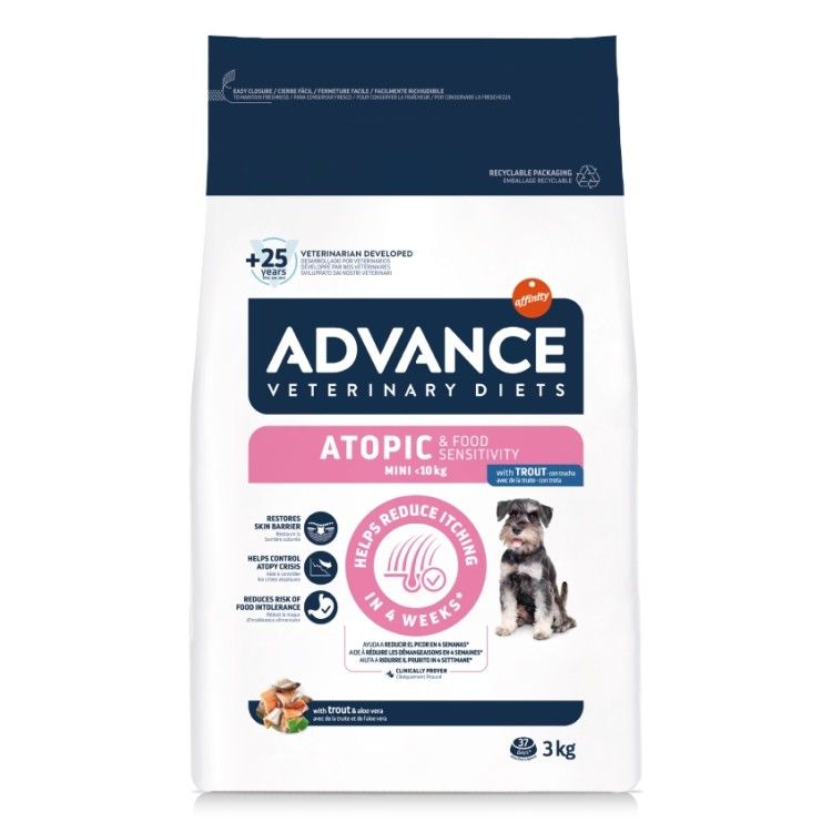 Advance Veterinary Diets Dog Atopic & Food Sensitivity Mini, Pastrav, 3 kg