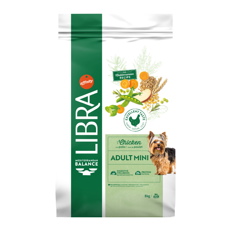Hrana Uscata Caini Adulti, Libra Dog Adult Mini, Pui, 8 kg (Hrana Uscata - Caini)