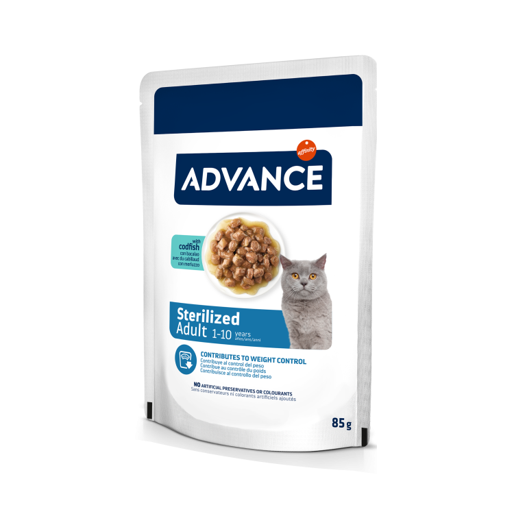Advance Cat Wet Sterilized Cod, 85 g (Hrana Umeda - Pisici)