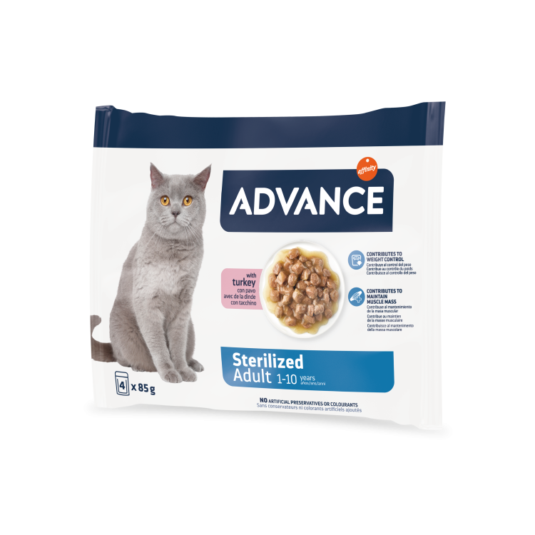 Advance Cat Wet Sterilized Curcan Multipack, 4x85 g (Hrana Umeda - Pisici)