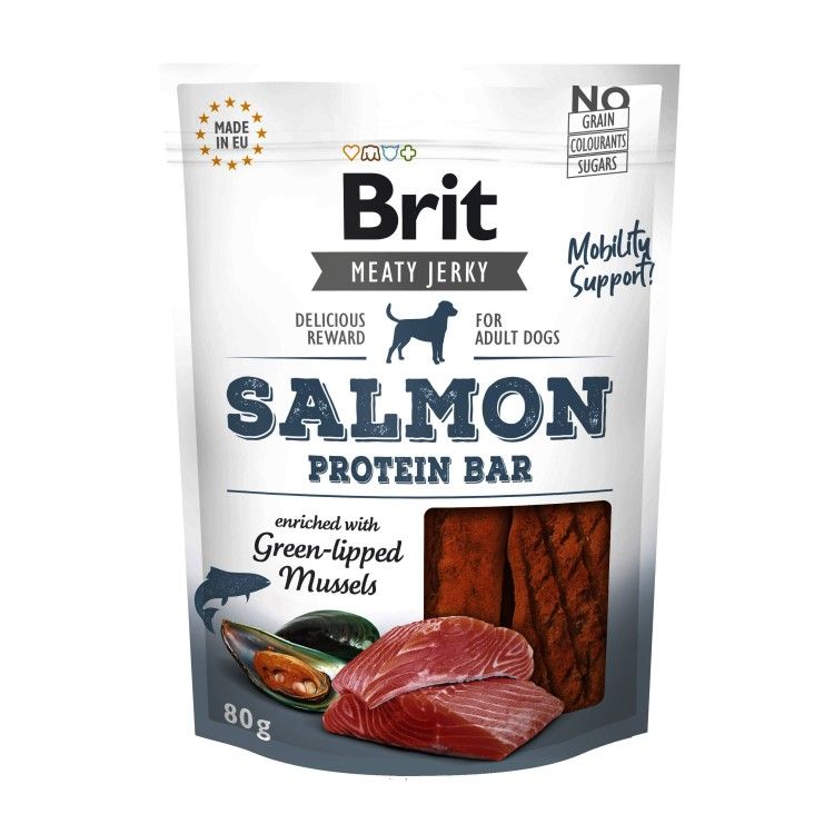 Brit Dog Jerky Salmon Protein Bar, 80 g
