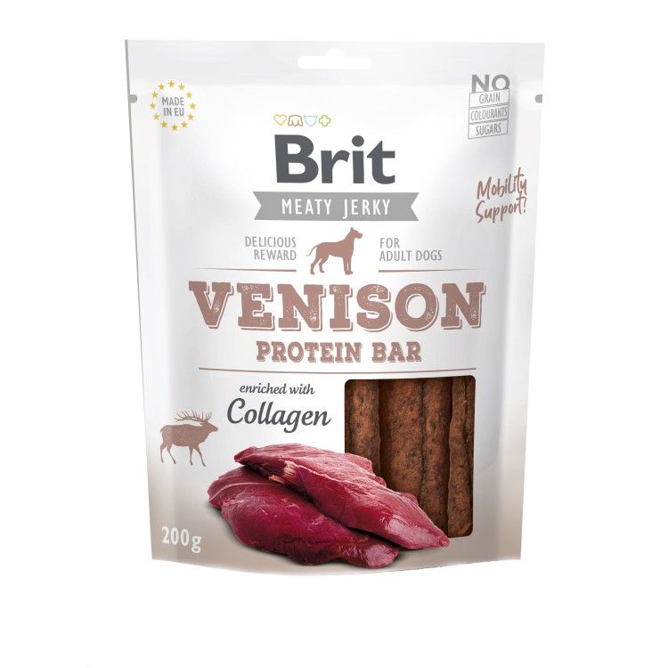 Brit Dog Jerky Venison Protein Bar, 200 g