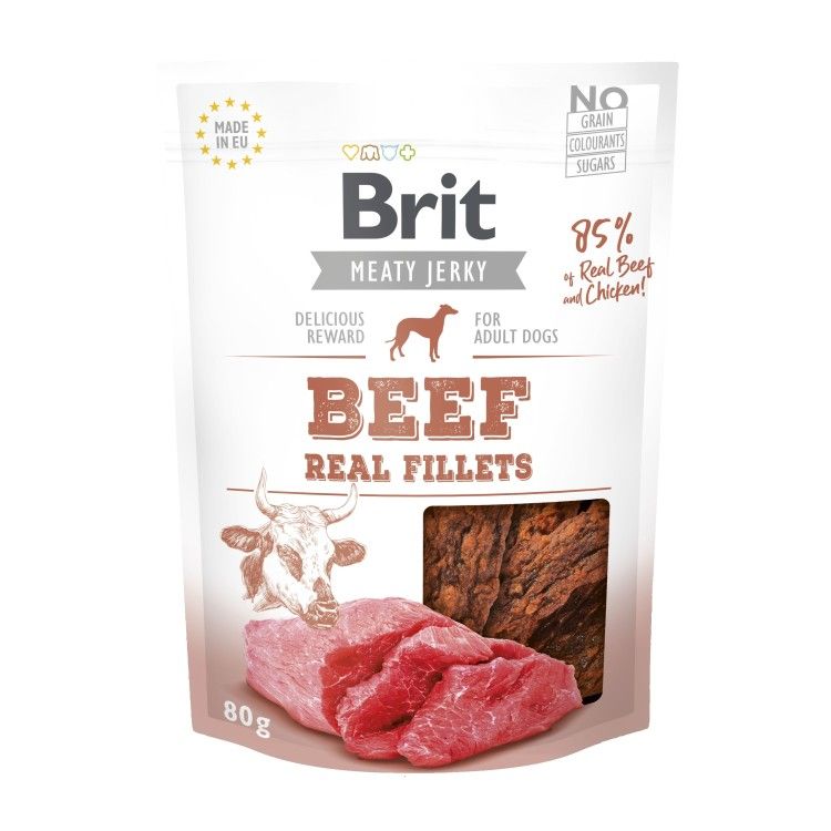 Brit Dog Jerky Beef Fillets, 80 g