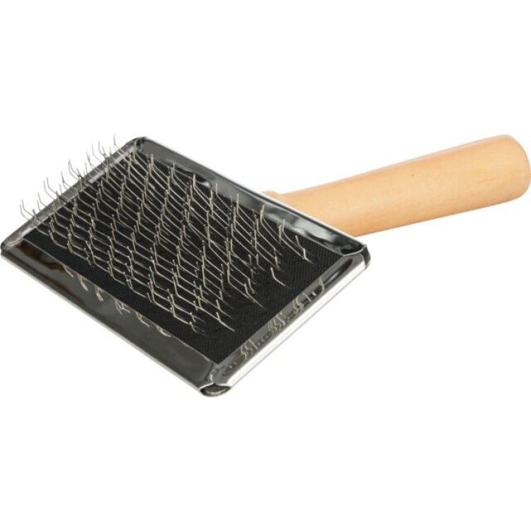 Trixie Perie Soft Cu Pieptene De Curatat, Maner Lemn, 9x13 cm, 2354 (Igiena - Caini)