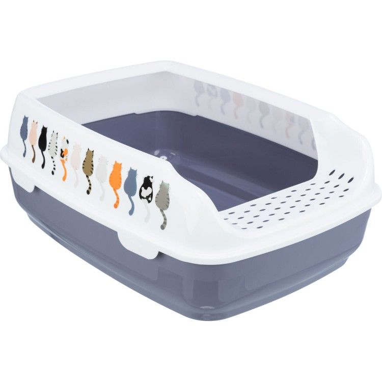 Litiera Trixie Delio, cu rama, 38x20x50 cm, gri/ alb 40397 - main