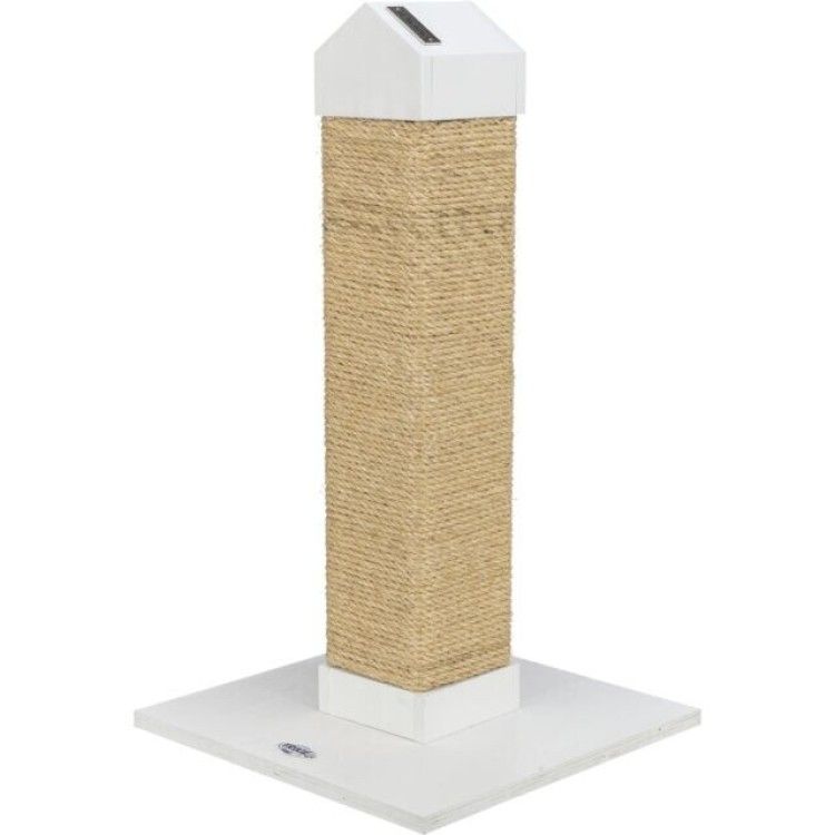Trixie Sisal Plat cu Stalp Be Nordic Iben, 34 x 34 x 60 cm, Alb, 44744