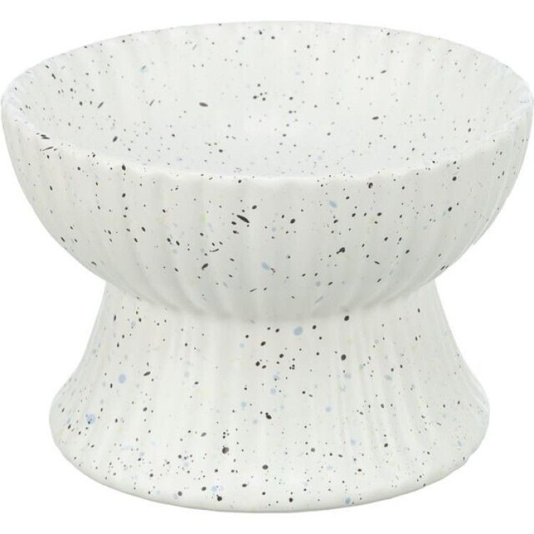 Trixie, castron ceramic ridicat ergonomic, alb, 0.34 L/ 14 cm (Castroane)
